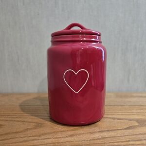 Rae Dunn Large Red Heart Canister